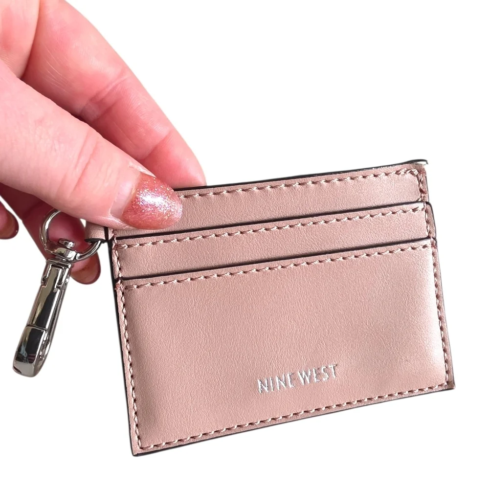 Nine West Blush AirPods Case & Card Holder Keychain Set